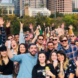 a group of people posing for a photo